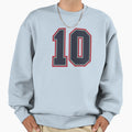 10 Navy Grey Red Sports Number Ten Sweatshirt - Graphic Print for Adults - T-Shirt, Sweatshirt, Hoodie