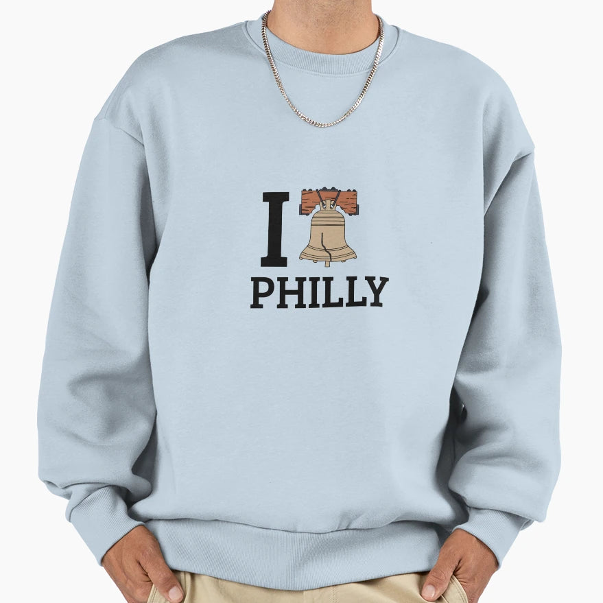 I Liberty Bell Philly Sweatshirt - Custom Art Print for Adults - T-Shirt, Sweatshirt, Hoodie