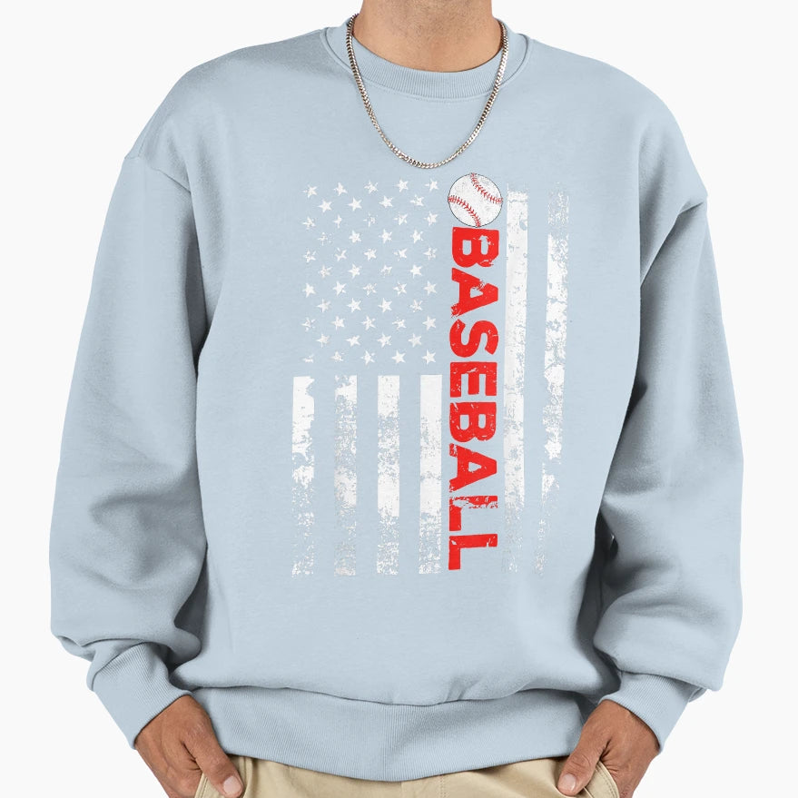 American Flag Baseball Team Gift Sweatshirt - Custom Art Print for Adults - T-Shirt, Sweatshirt, Hoodie
