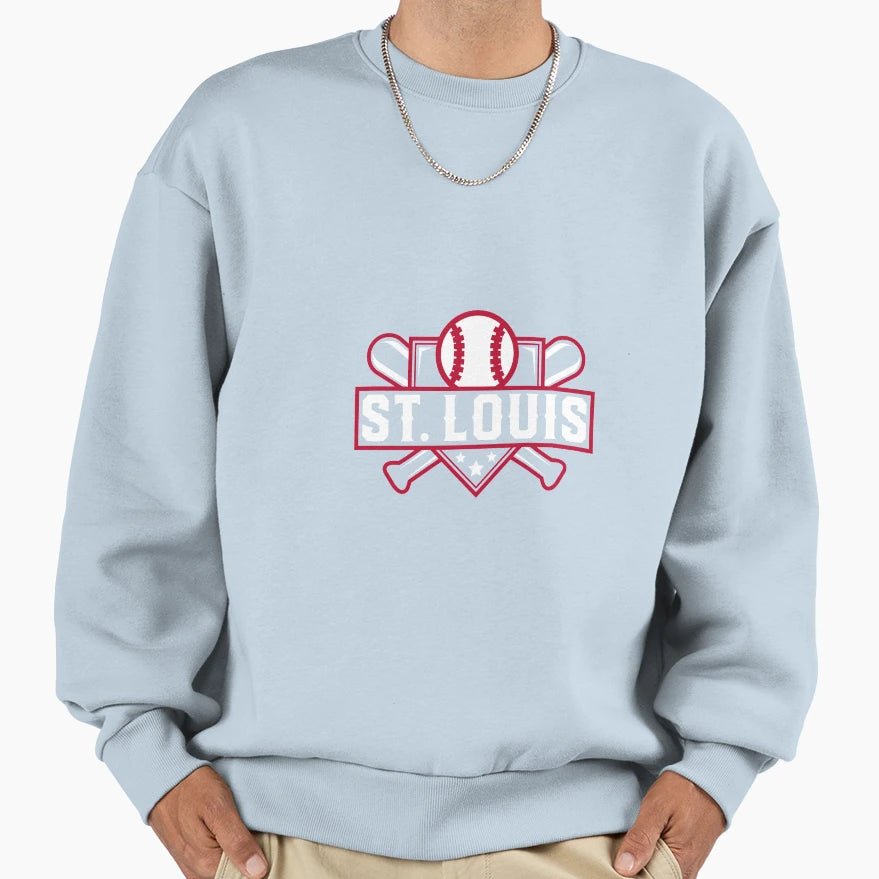 St Louis Baseball Home Plate Sweatshirt - Fun Novelty Design for Adults - T-Shirt, Sweatshirt, Hoodie