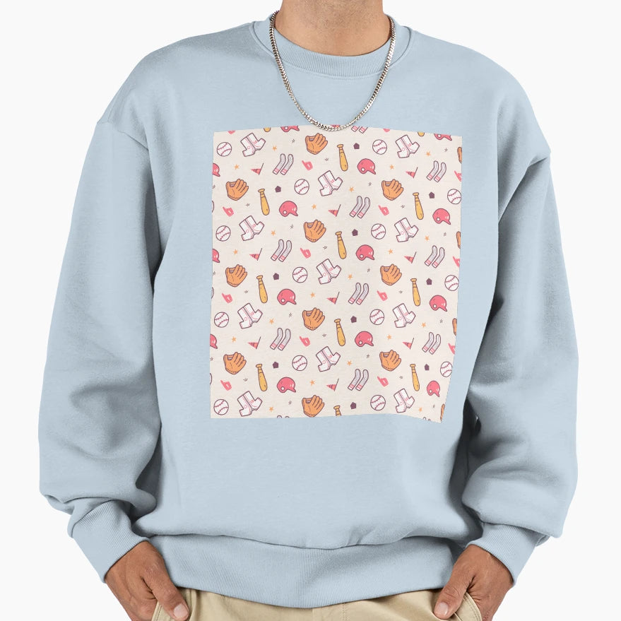 Baseball Sports Pattern Sweatshirt - Trendy Graphic Unisex - T-Shirt, Sweatshirt, Hoodie