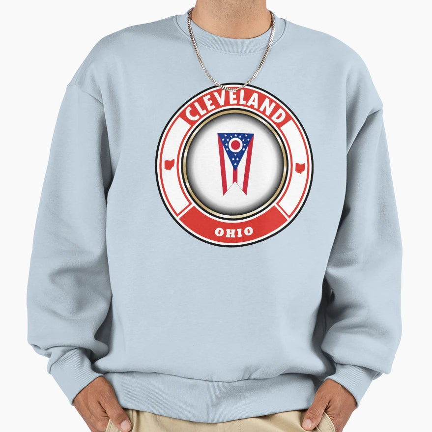 Cleveland Ohio Flag Sweatshirt - Aesthetic Graphic for Adults - T-Shirt, Sweatshirt, Hoodie