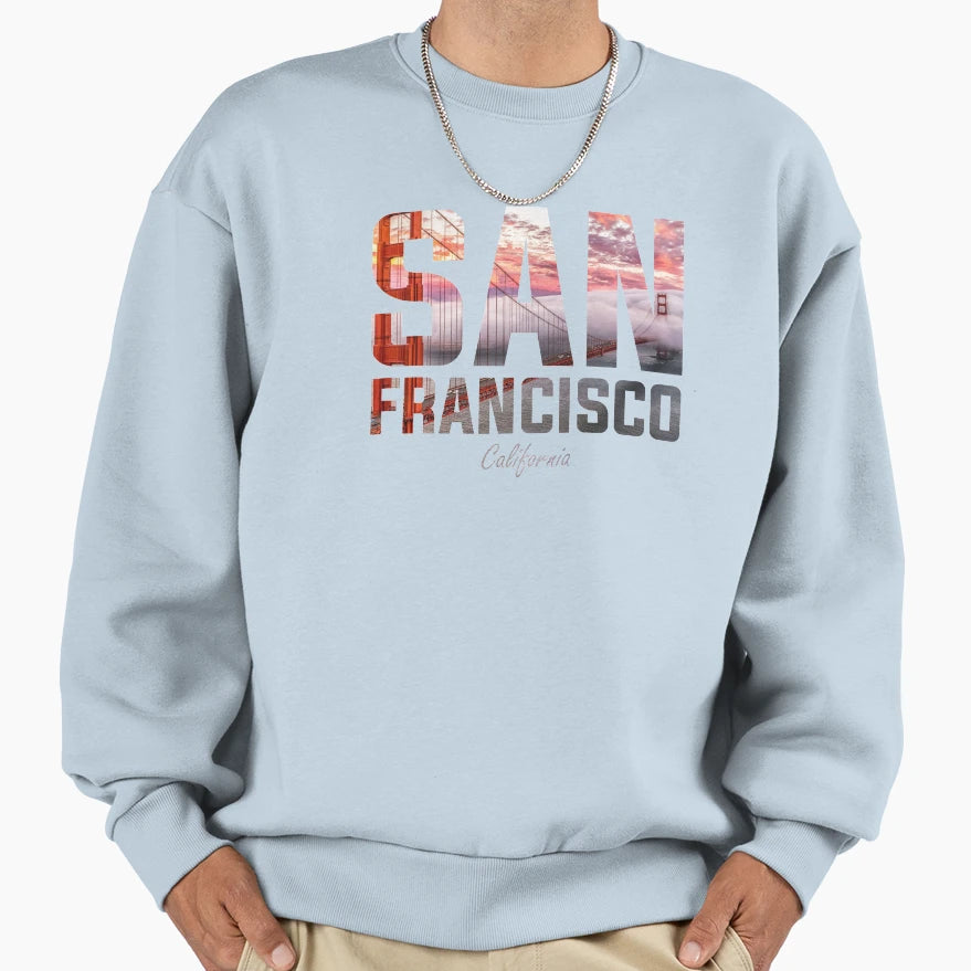 San Francisco Bay Golden Gate Bridge Sweatshirt - Custom Art Print Unisex - T-Shirt, Sweatshirt, Hoodie