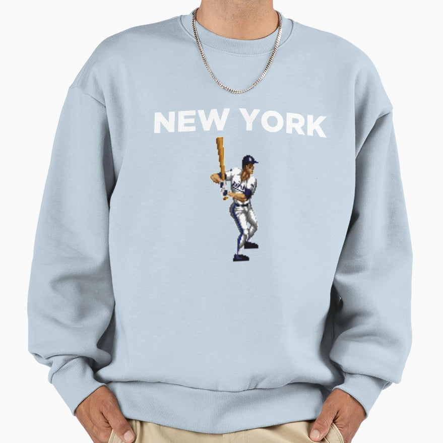 New York Baseball Video Game 8 Bit T-Shirt - Casual Everyday Wear Unisex - T-Shirt, Sweatshirt, Hoodie