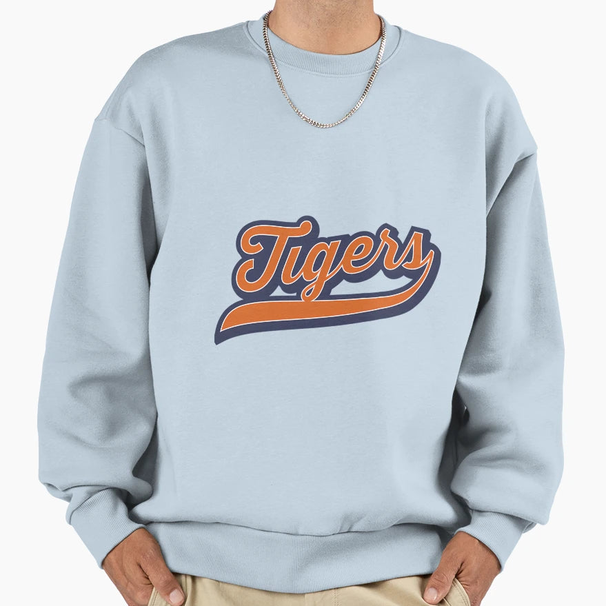 Tigers Logo Sports Team Athletic Text Sweatshirt - Graphic Print Men Women - T-Shirt, Sweatshirt, Hoodie