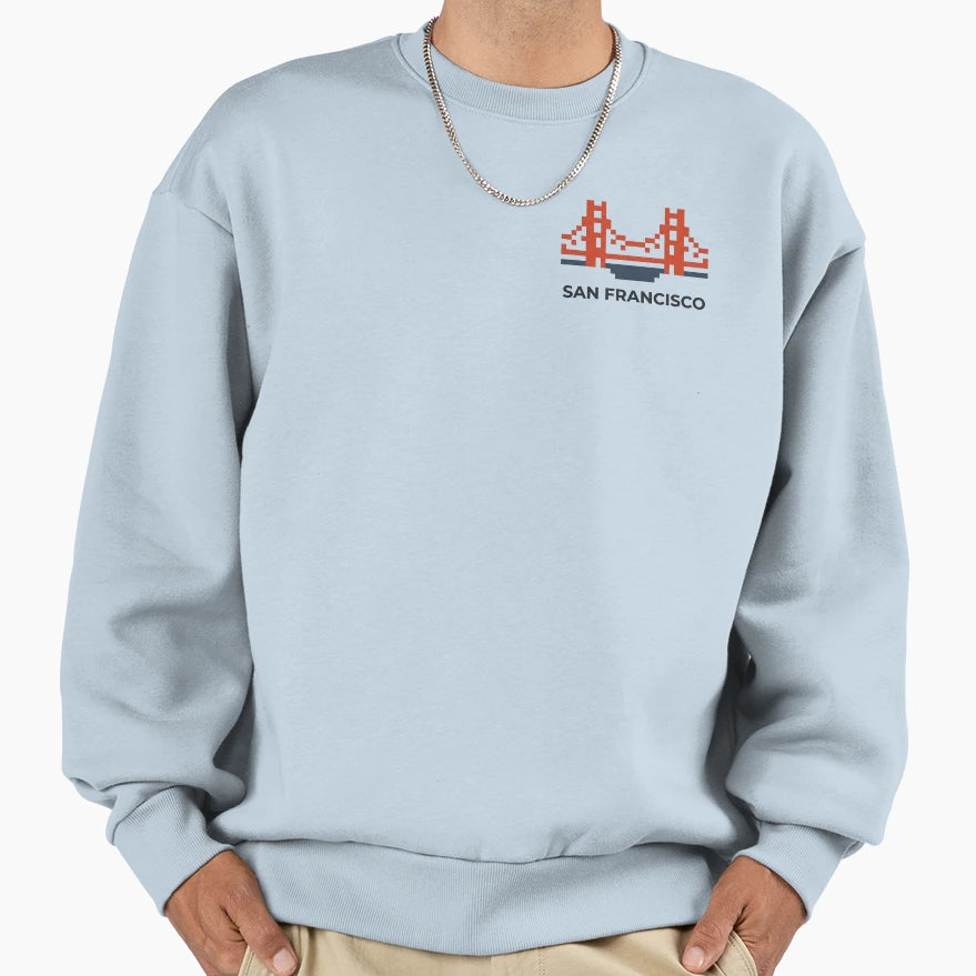 San Francisco Golden Gate 8 Bit Sweatshirt - Graphic Print for Adults - T-Shirt, Sweatshirt, Hoodie