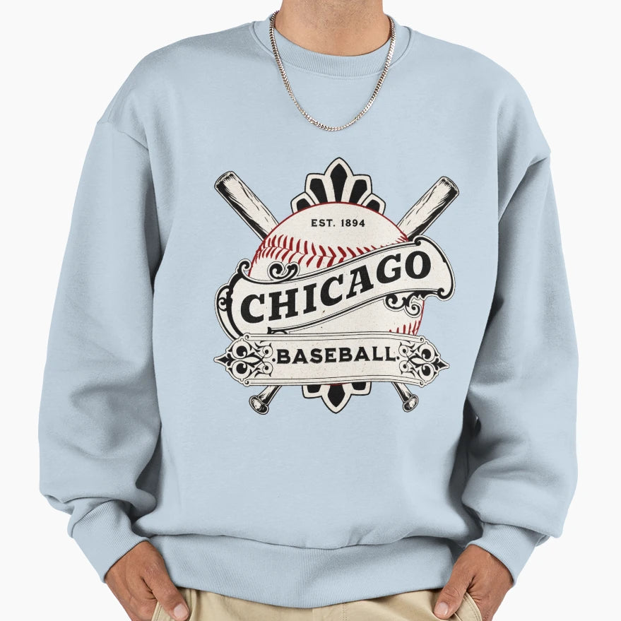 Chicago Baseball Sweatshirt - Graphic Print for Adults - T-Shirt, Sweatshirt, Hoodie