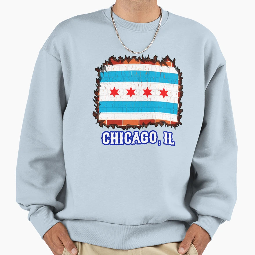 Chicago Northside Flag Sweatshirt - Trendy Graphic for Adults - T-Shirt, Sweatshirt, Hoodie