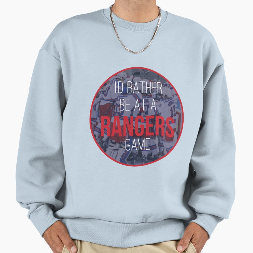 Ny Rangers Id Rather Be Rangers Sweatshirt - Minimalist Print Men Women - T-Shirt, Sweatshirt, Hoodie