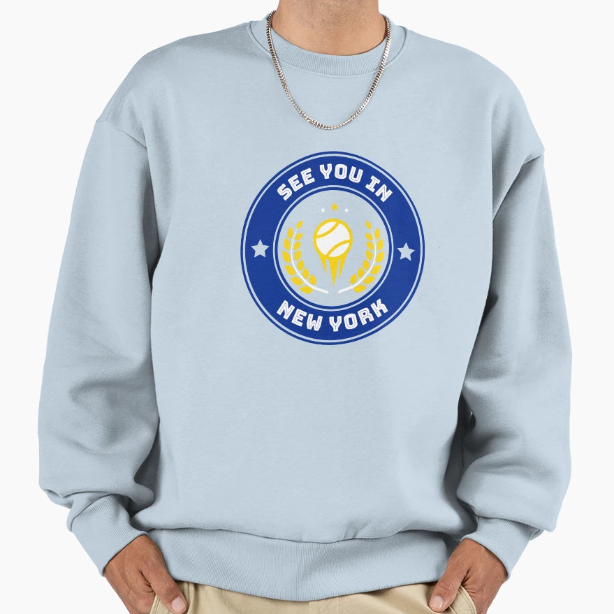 See You New York Tennis Sweatshirt - Trendy Graphic Men Women - T-Shirt, Sweatshirt, Hoodie