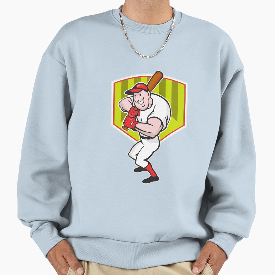 Baseball Player Batting Diamond Sweatshirt - Novelty Apparel for Adults - T-Shirt, Sweatshirt, Hoodie