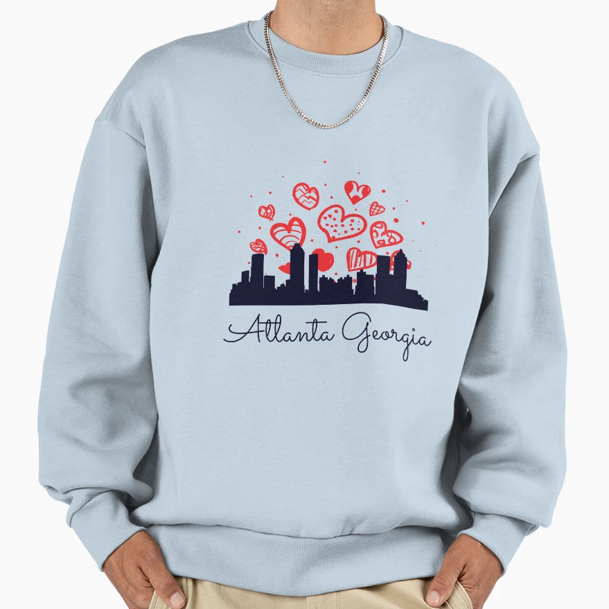 Atlanta Georgia City Skyline Sweatshirt - Streetwear Style Men Women - T-Shirt, Sweatshirt, Hoodie