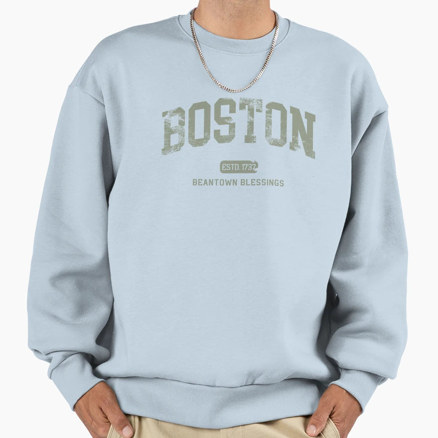 Boston Beantown Blessings St Paddys Sweatshirt - Graphic Print Men Women - T-Shirt, Sweatshirt, Hoodie