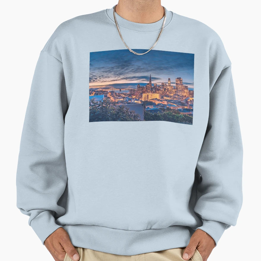 San Francisco City Skyline Night Sweatshirt - Novelty Apparel Men Women - T-Shirt, Sweatshirt, Hoodie