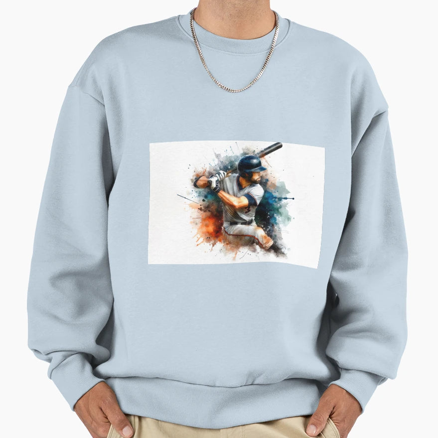Baseball Player Sweatshirt - Minimalist Print for Adults - T-Shirt, Sweatshirt, Hoodie