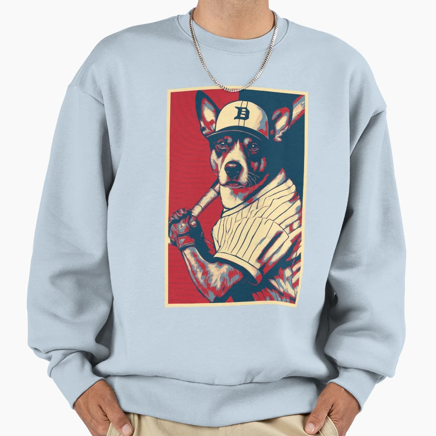 Dog Baseball Player Hope Sweatshirt - Unique Graphic for Adults - T-Shirt, Sweatshirt, Hoodie