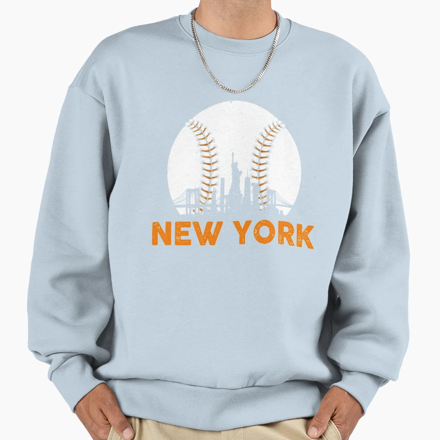 New York Skyline Baseball Lover Sweatshirt - Casual Everyday Wear Unisex - T-Shirt, Sweatshirt, Hoodie