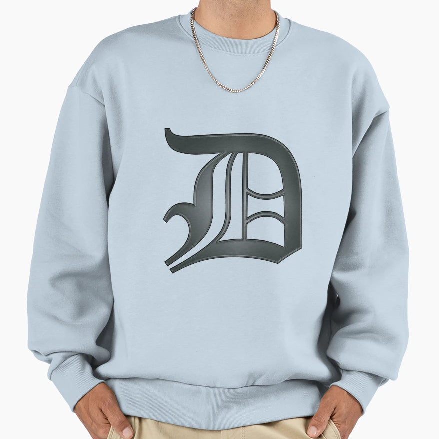 Old English D Silver And Black Vector Sweatshirt - Trendy Graphic Unisex - T-Shirt, Sweatshirt, Hoodie