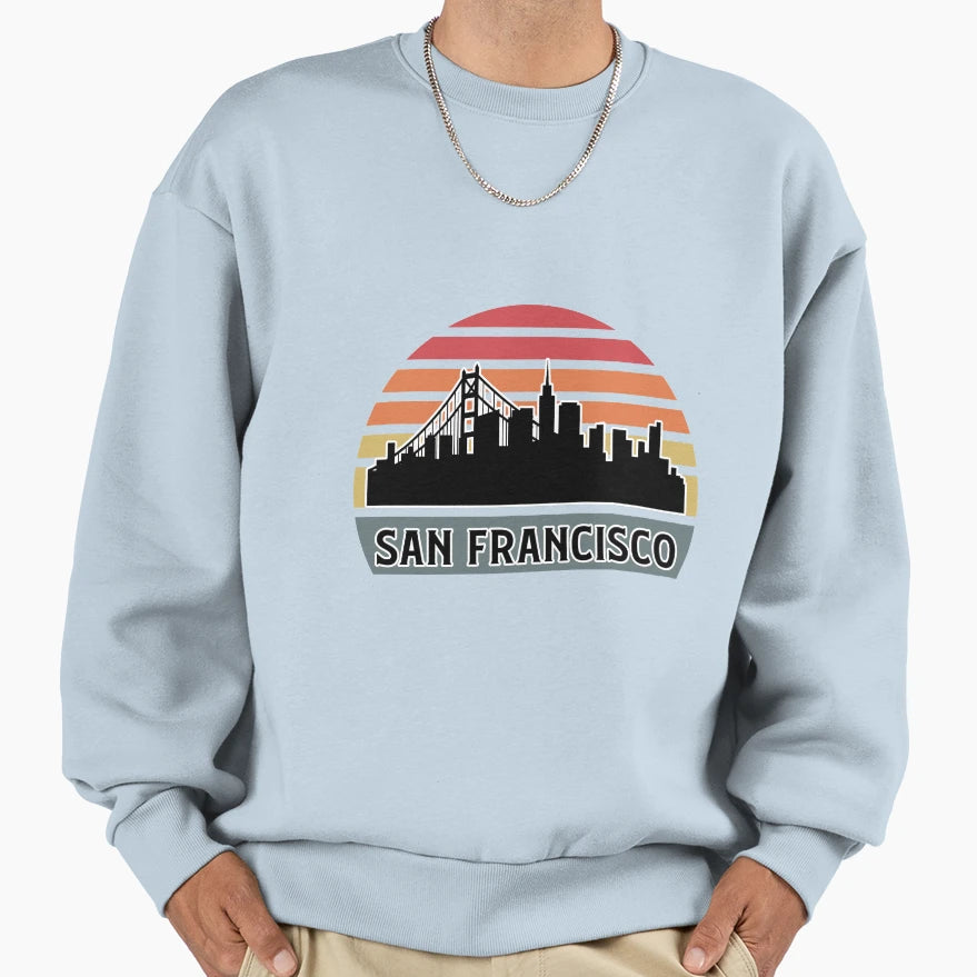San Francisco Skyline Sweatshirt - Minimalist Print Men Women - T-Shirt, Sweatshirt, Hoodie