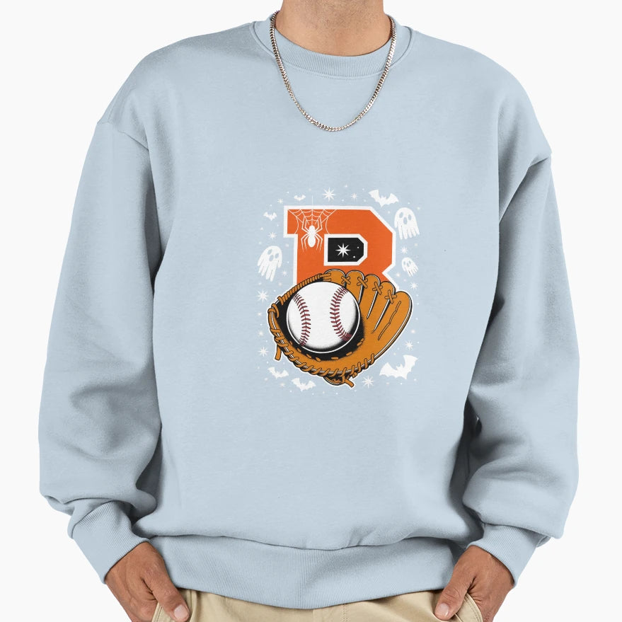 Boo Halloween Player Catcher Pitcher Sweatshirt - Minimalist Print Unisex - T-Shirt, Sweatshirt, Hoodie