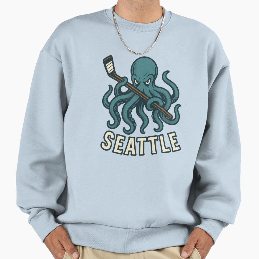 Seattle Kraken Beast Hockey Fan Sweatshirt - Fun Novelty Design for Adults - T-Shirt, Sweatshirt, Hoodie