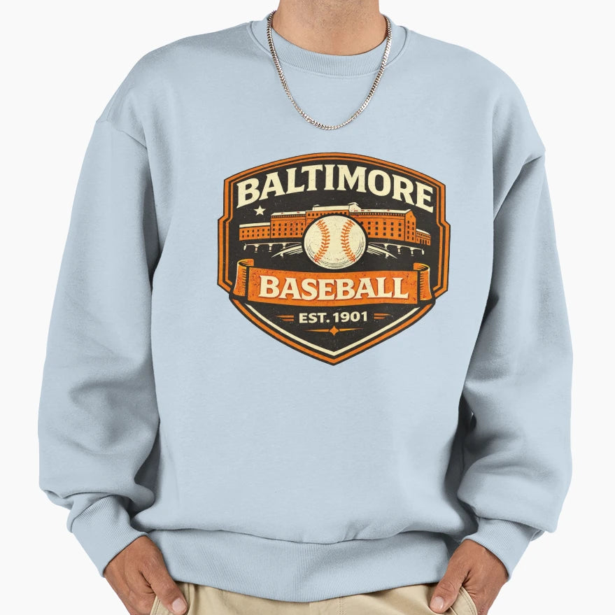 Baltimore Baseball Camden Yards Sweatshirt - Fun Novelty Design Men Women - T-Shirt, Sweatshirt, Hoodie