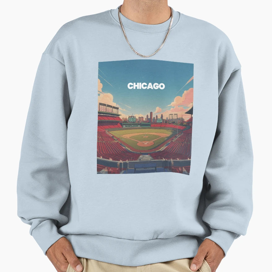 Chicago City Lights Ballpark Sweatshirt - Minimalist Print Men Women - T-Shirt, Sweatshirt, Hoodie