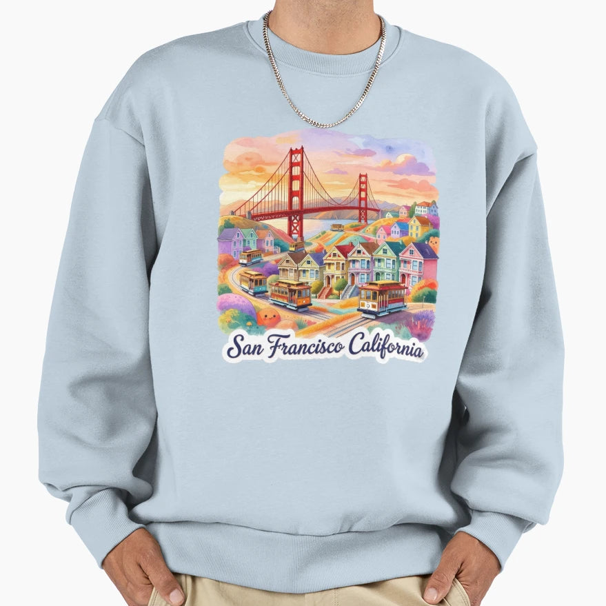 San Francisco California Travel Sweatshirt - Unique Graphic for Adults - T-Shirt, Sweatshirt, Hoodie