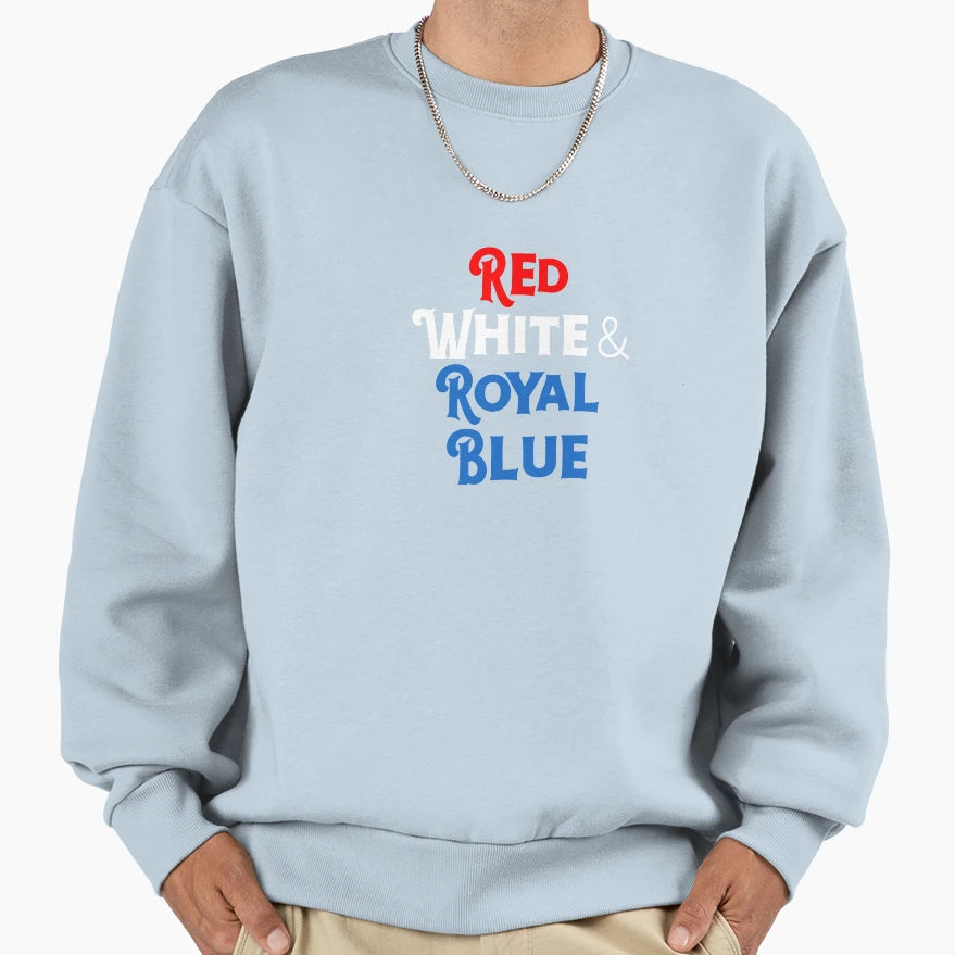 Red White And Royal Blue Sweatshirt - Minimalist Print Unisex - T-Shirt, Sweatshirt, Hoodie