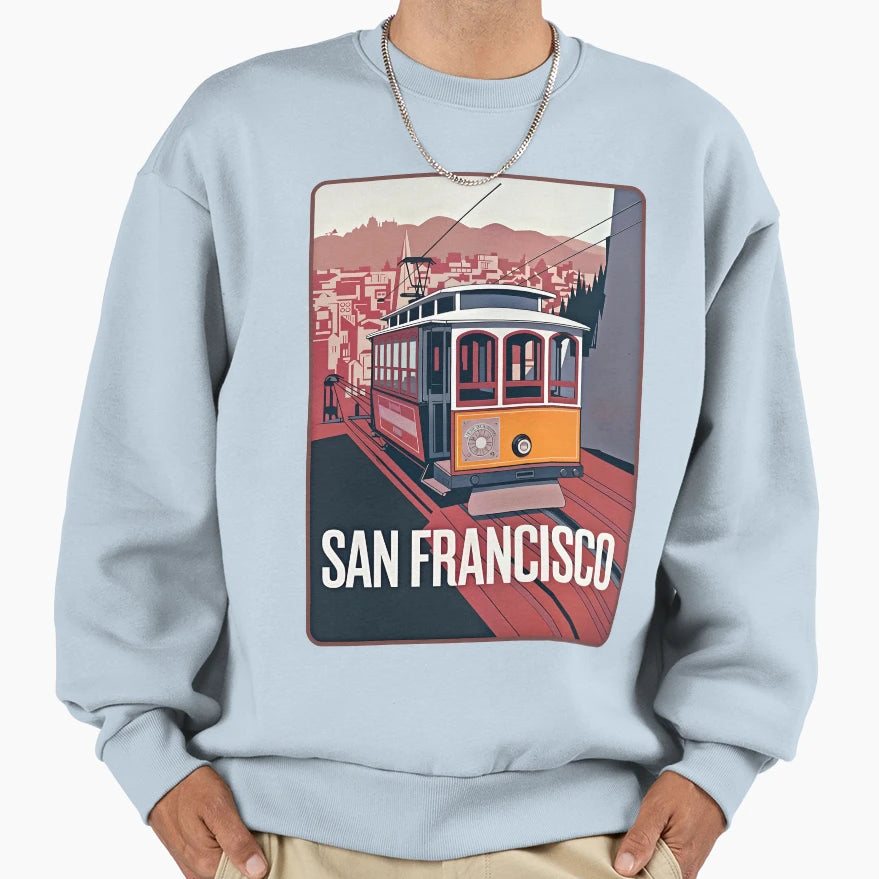 San Francisco Cable Car Travel Sweatshirt - Unique Graphic for Adults - T-Shirt, Sweatshirt, Hoodie
