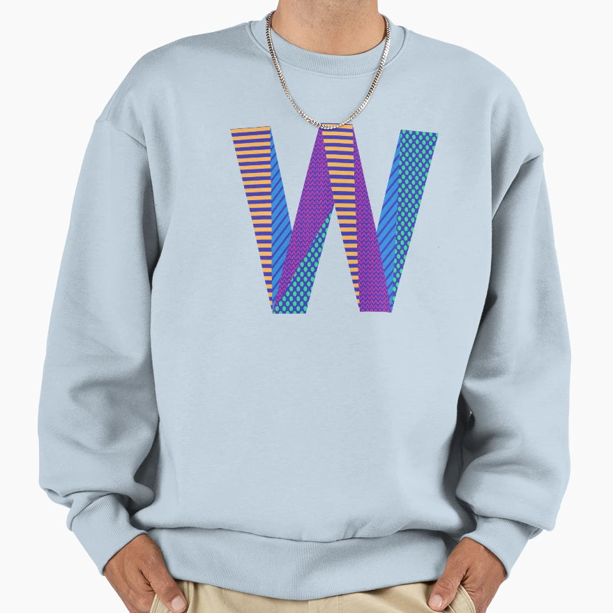 Alphabet Letter W Screen Sweatshirt - Fun Novelty Design Men Women - T-Shirt, Sweatshirt, Hoodie