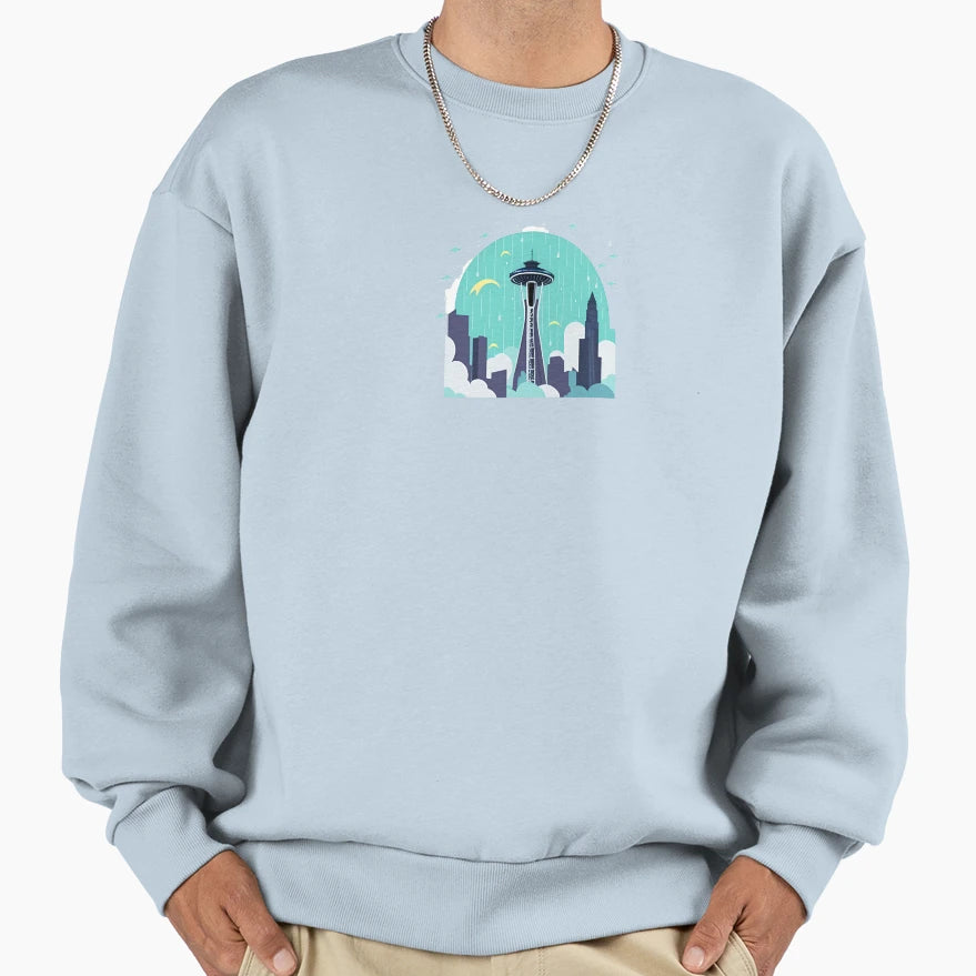 Rainy Day Seattle Sweatshirt - Graphic Print Unisex - T-Shirt, Sweatshirt, Hoodie