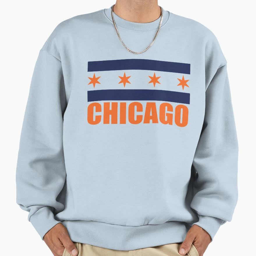 Chicago Flag Bears Colors Sweatshirt - Streetwear Style Unisex - T-Shirt, Sweatshirt, Hoodie