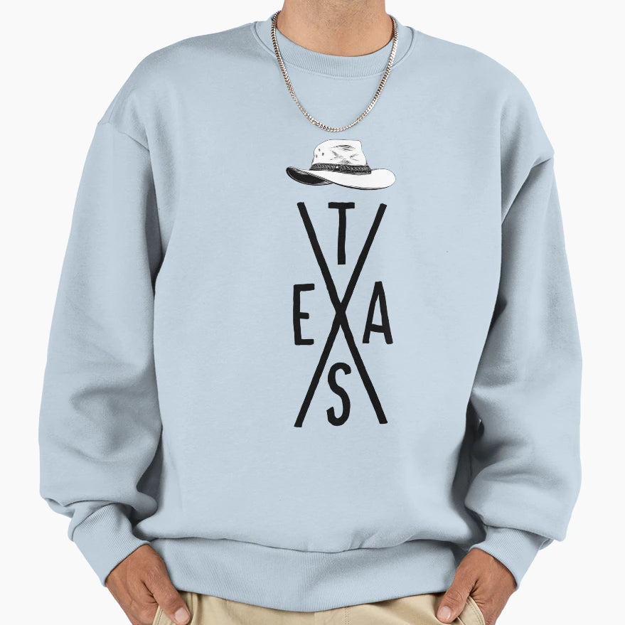 Texas Souvenir Typography Cowboy Sweatshirt - Streetwear Style for Adults - T-Shirt, Sweatshirt, Hoodie
