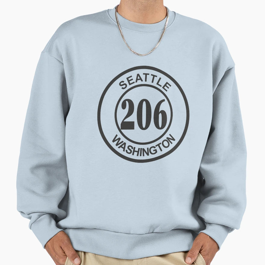 Seattle 206 Washington Sweatshirt - Streetwear Style for Adults - T-Shirt, Sweatshirt, Hoodie