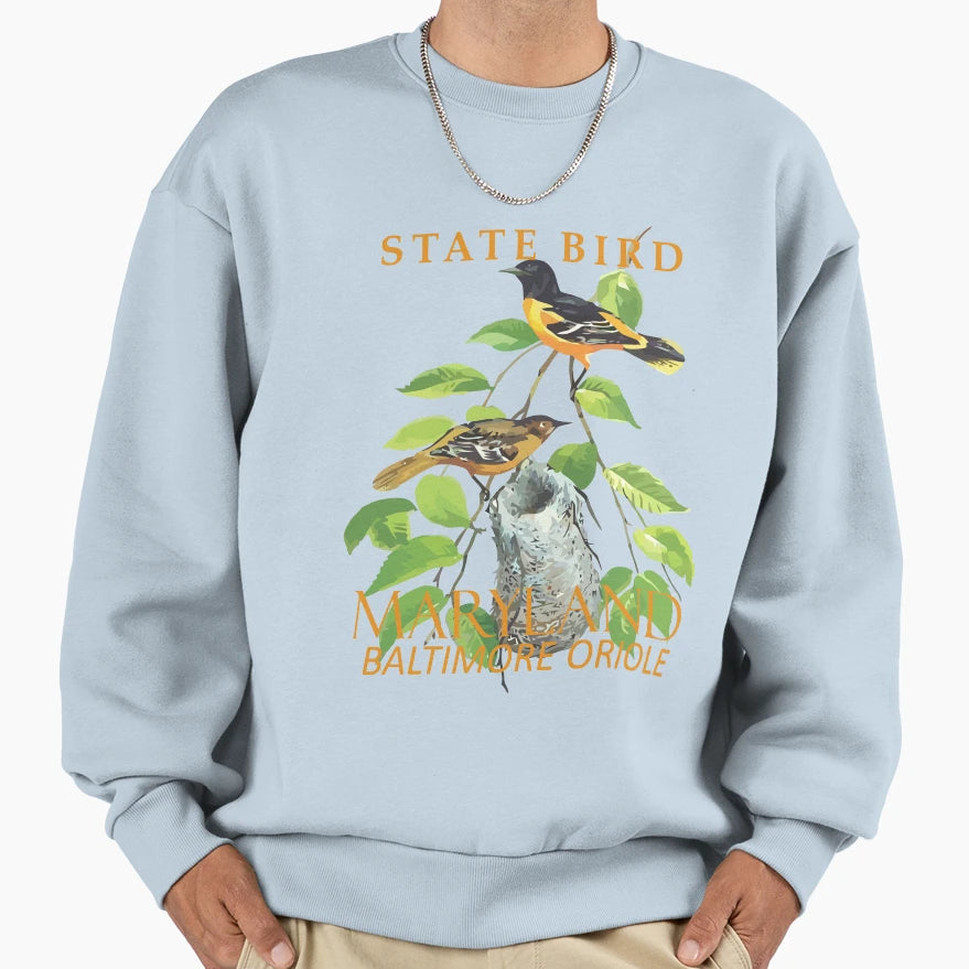 Maryland Territory Bird Icterus Sweatshirt - Unique Graphic Men Women - T-Shirt, Sweatshirt, Hoodie