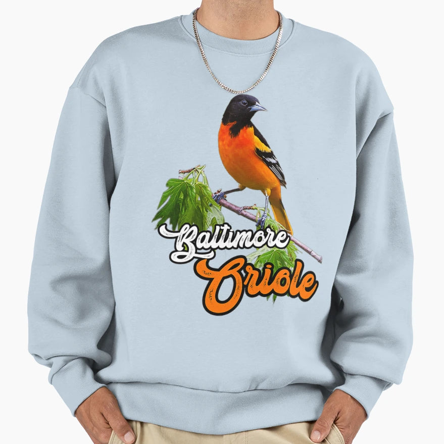 Baltimore Oriole Bird Sweatshirt - Unique Graphic Unisex - T-Shirt, Sweatshirt, Hoodie