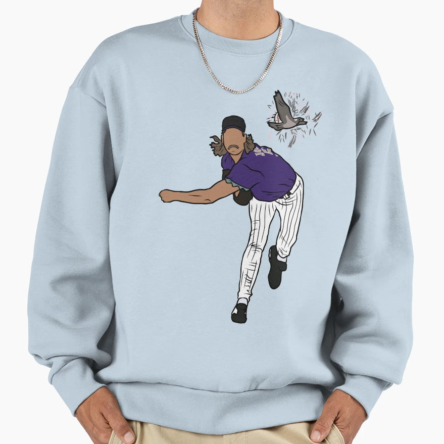 Randy Johnson Hits Bird Sweatshirt - Casual Everyday Wear for Adults - T-Shirt, Sweatshirt, Hoodie