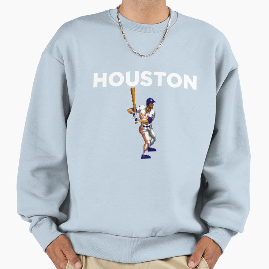 Houston Baseball Video Game 8 Bit T-Shirt - Casual Everyday Wear Unisex - T-Shirt, Sweatshirt, Hoodie