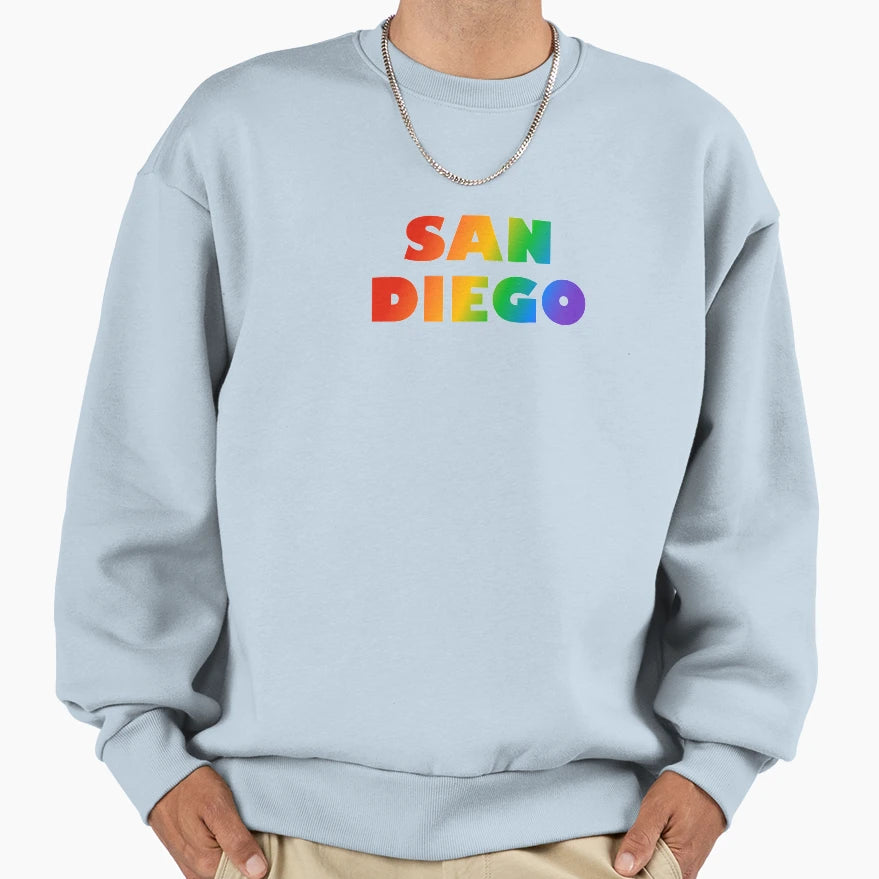 San Diego Rainbow Pride Sweatshirt - Unique Graphic Men Women - T-Shirt, Sweatshirt, Hoodie