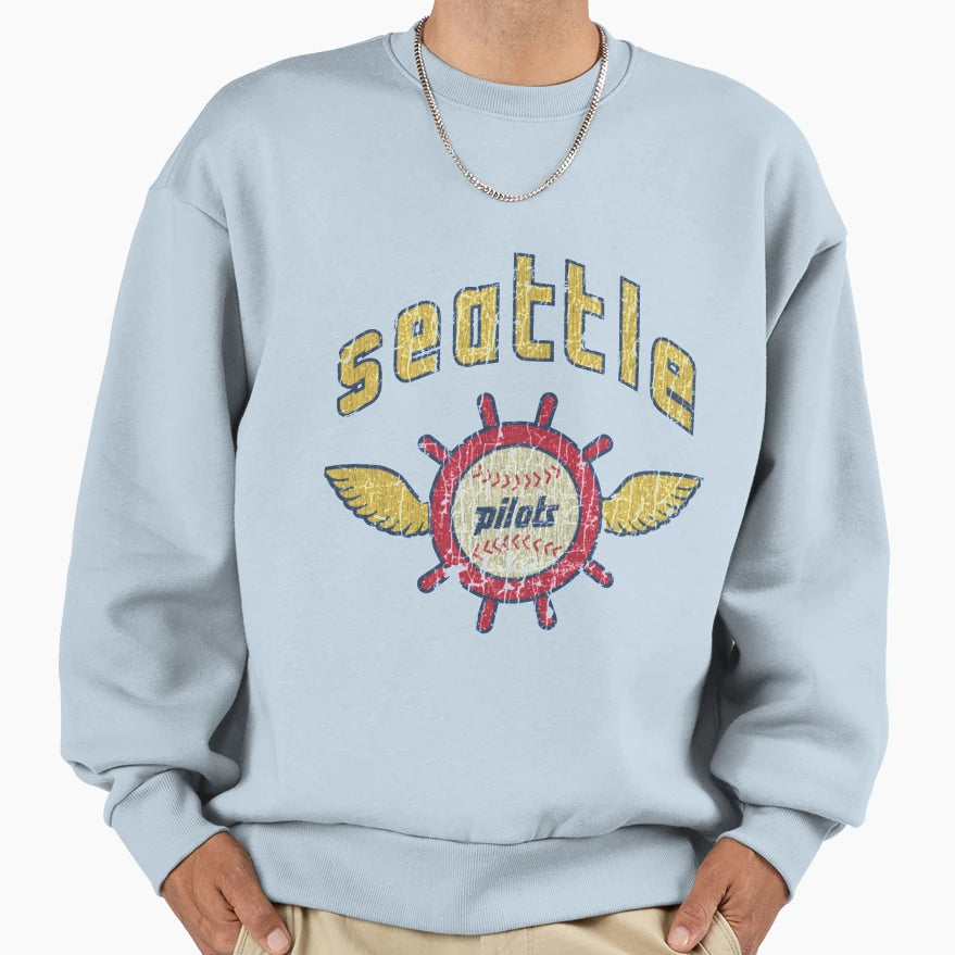Baseball T Shirtseattle Pilots Baseball T-Shirt - Custom Art Print Unisex - T-Shirt, Sweatshirt, Hoodie