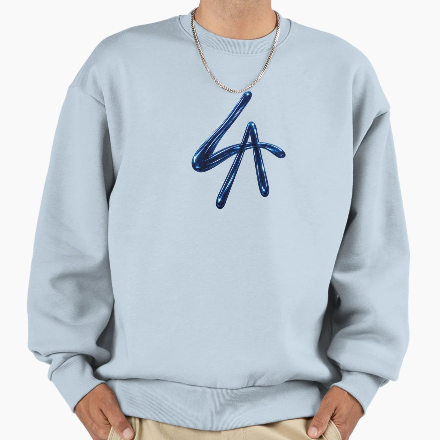 Los Angeles Chrome Blue Sweatshirt - Fun Novelty Design for Adults - T-Shirt, Sweatshirt, Hoodie