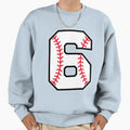 Baseball Number 6 Sweatshirt - Novelty Apparel for Adults - T-Shirt, Sweatshirt, Hoodie