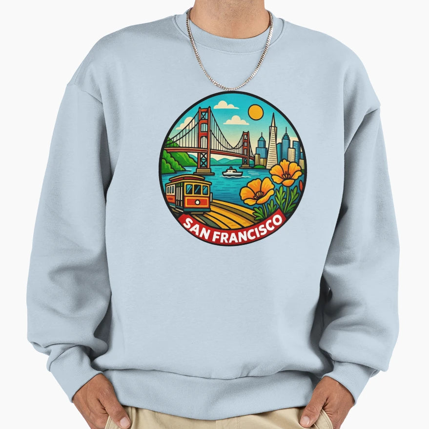 San Francisco California Golden Gate Sweatshirt - Minimalist Print Unisex - T-Shirt, Sweatshirt, Hoodie