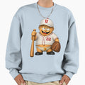 Funny Baseball Player Cartoon Sweatshirt - Unique Graphic for Adults - T-Shirt, Sweatshirt, Hoodie
