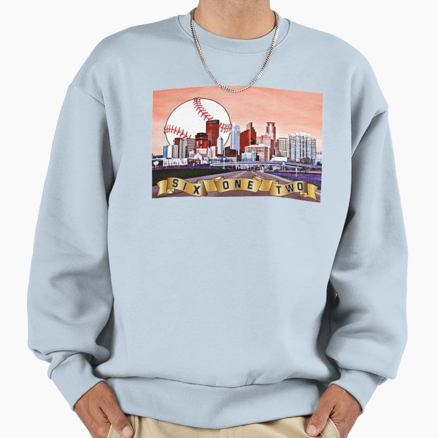 Minneapolis Skyline Baseball Fan 612 Sweatshirt - Novelty Apparel Unisex - T-Shirt, Sweatshirt, Hoodie