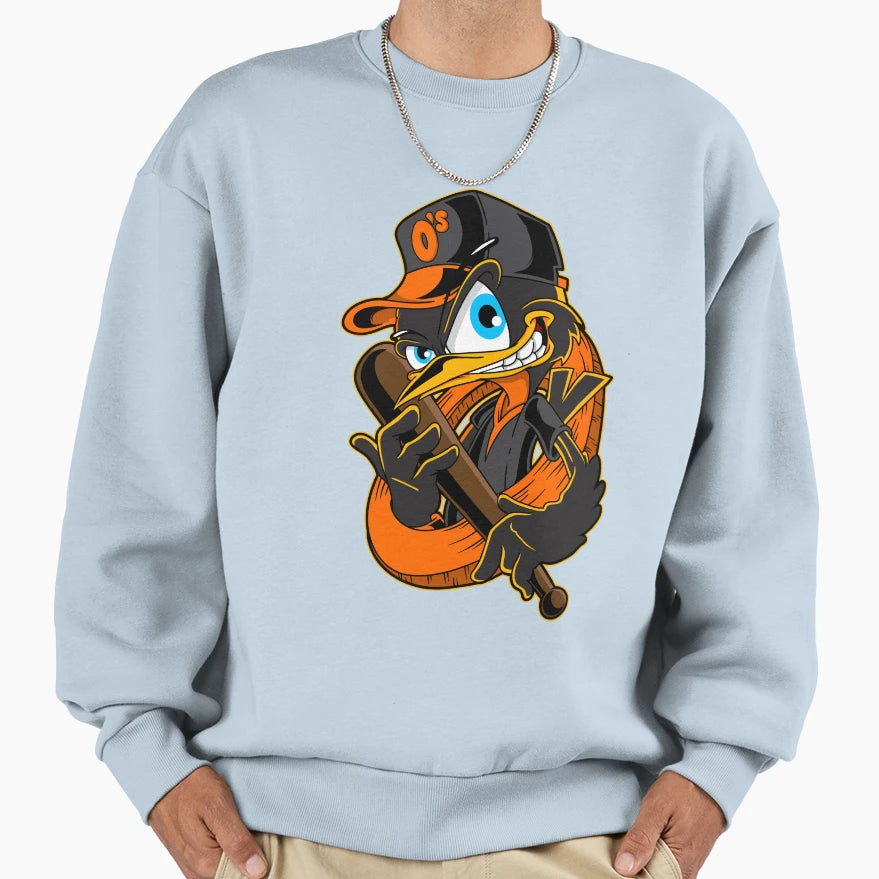 Baseball Oriole Sweatshirt - Novelty Apparel for Adults - T-Shirt, Sweatshirt, Hoodie