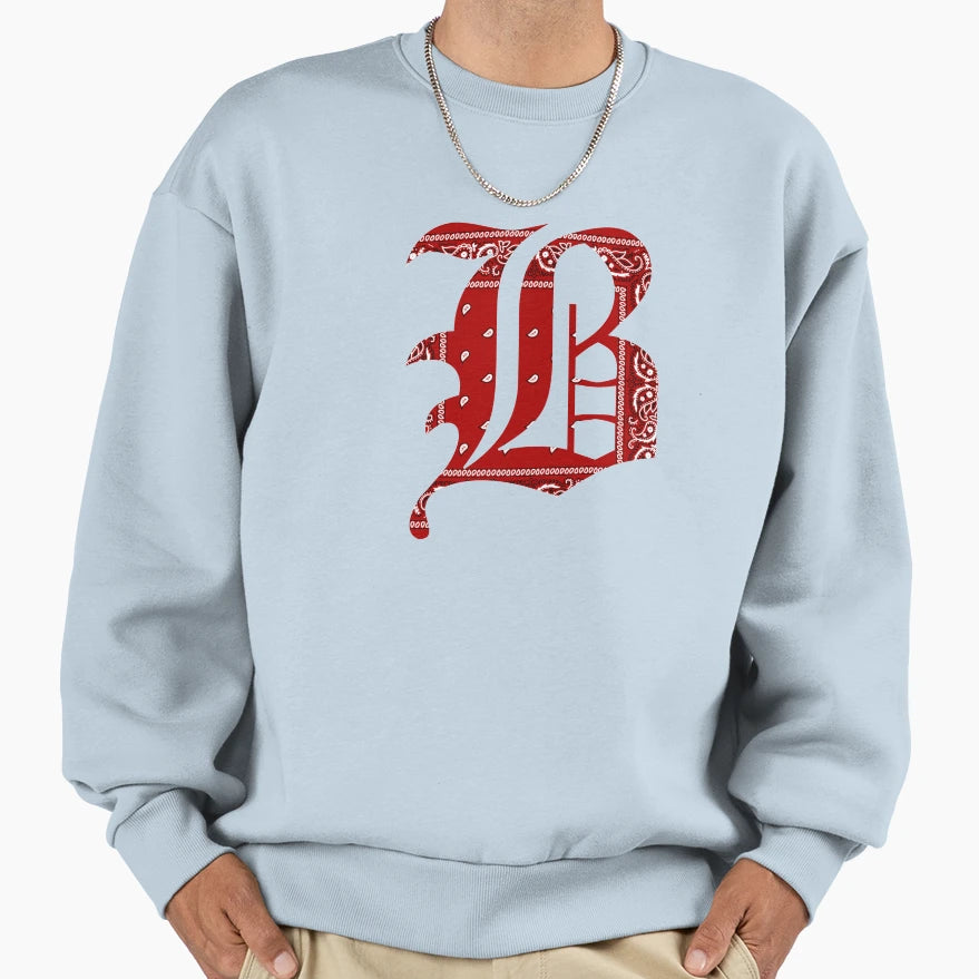 Red Bandana Capital B Sweatshirt - Custom Art Print for Adults - T-Shirt, Sweatshirt, Hoodie