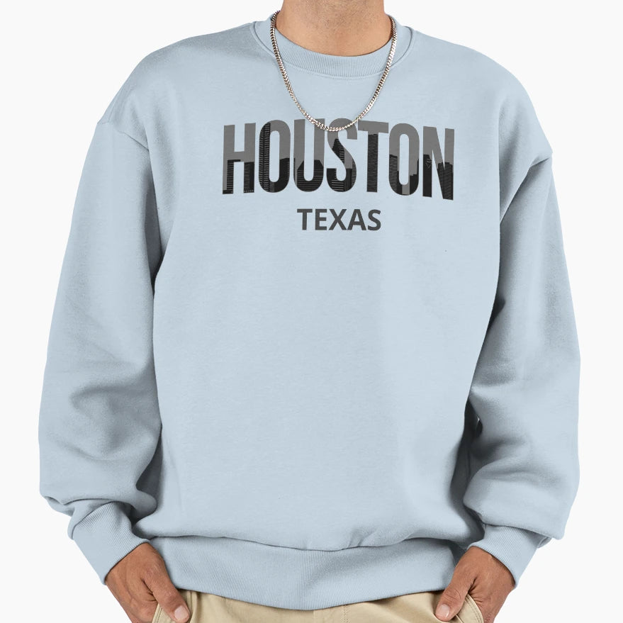 Houston Texas Skyline Pride I Sweatshirt - Custom Art Print Unisex - T-Shirt, Sweatshirt, Hoodie