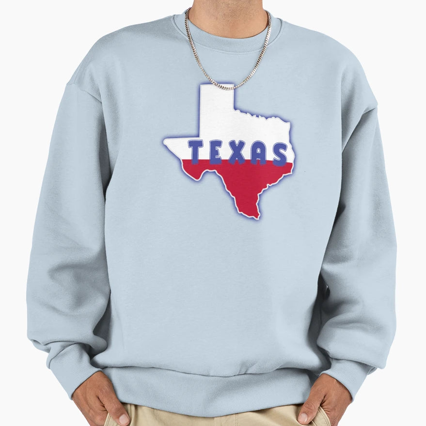 Texas State Logo Red White And Sweatshirt - Aesthetic Graphic Men Women - T-Shirt, Sweatshirt, Hoodie